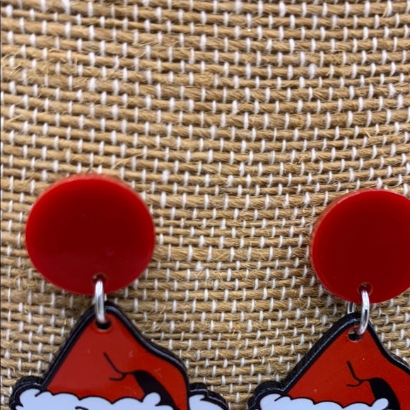 Grinch Earrings - Red and Green - Picture 6 of 7